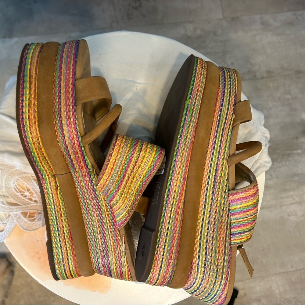 Shultz Rainbow Braided Platform Wedge Sandals | S… - image 2